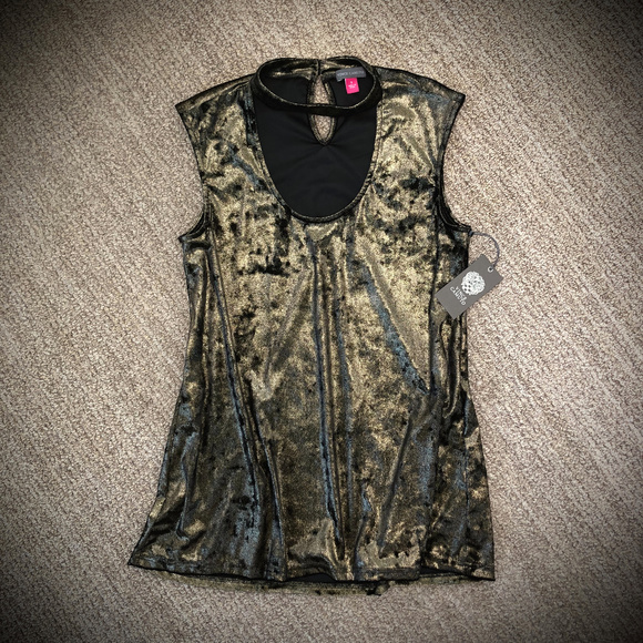 Vince Camuto NWT Stretch Shimmer Choker Tank Top - Picture 4 of 8